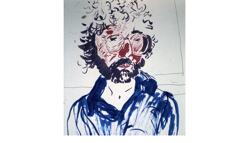 A Portrait of Peter Webb by David Hockney - Coloured Ink, 1982